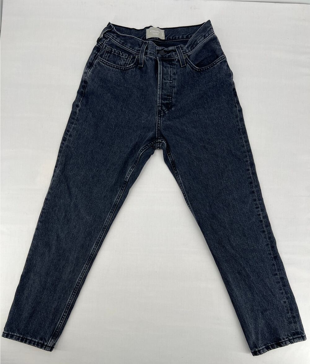 Everlane The '90s Cheeky Jeans 26 Ankle Organic Cotton Washed Black Straight Leg